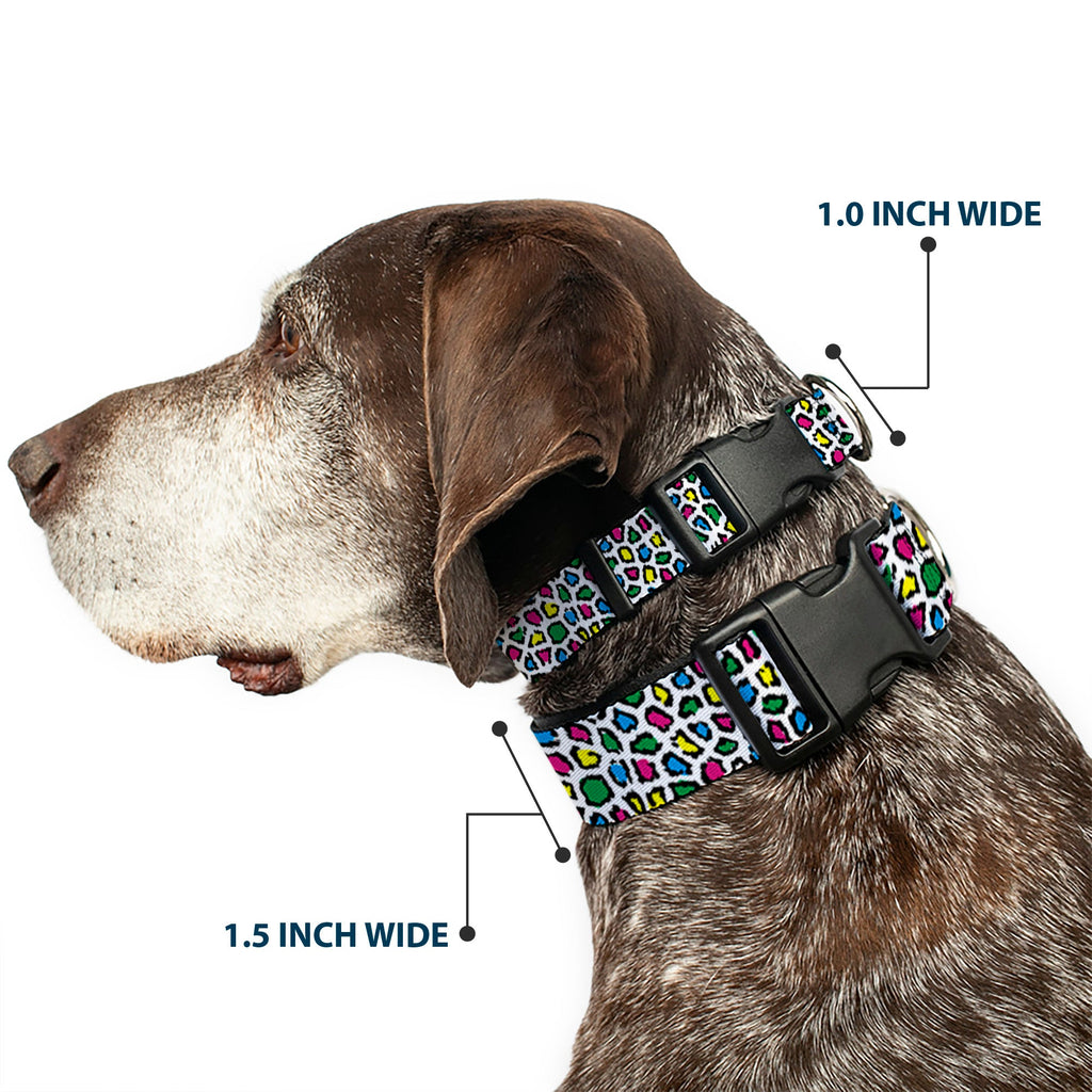 Plastic Clip Collar – Leopard White and Multi Color