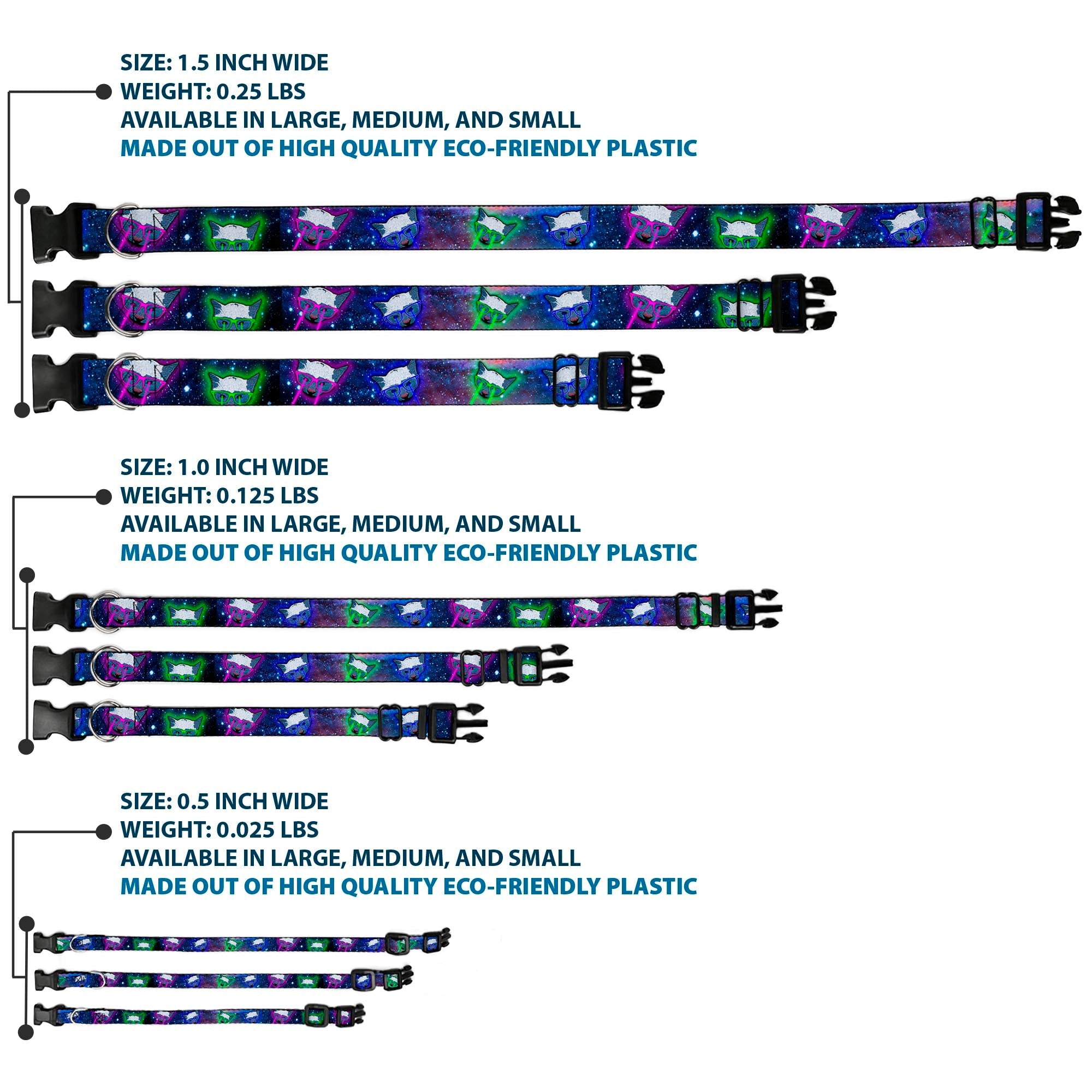 Plastic Clip Collar – Laser Eye Cats in Space