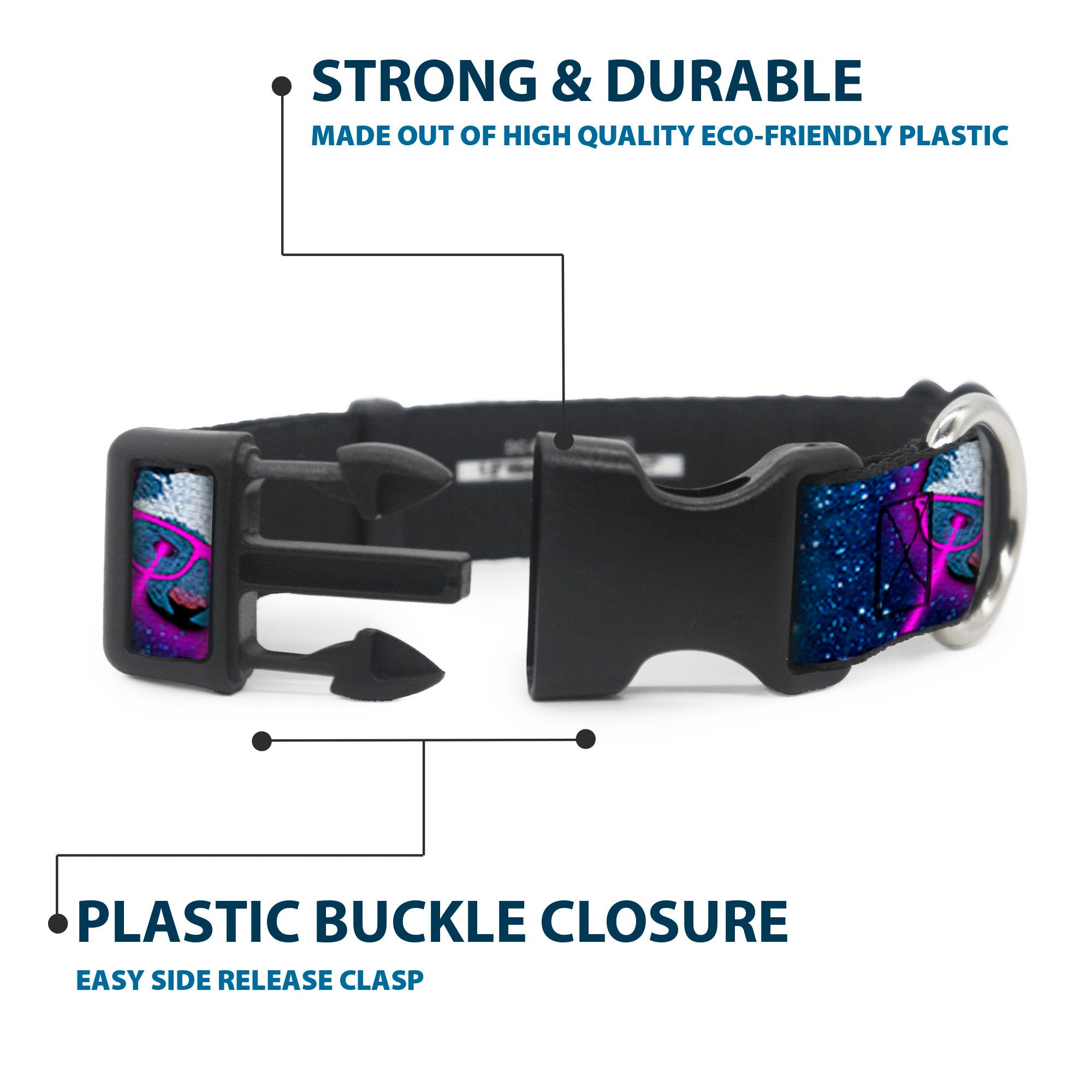 Plastic Clip Collar – Laser Eye Cats in Space
