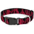 Plastic Clip Collar – Peace Dots Black and Fuchsia