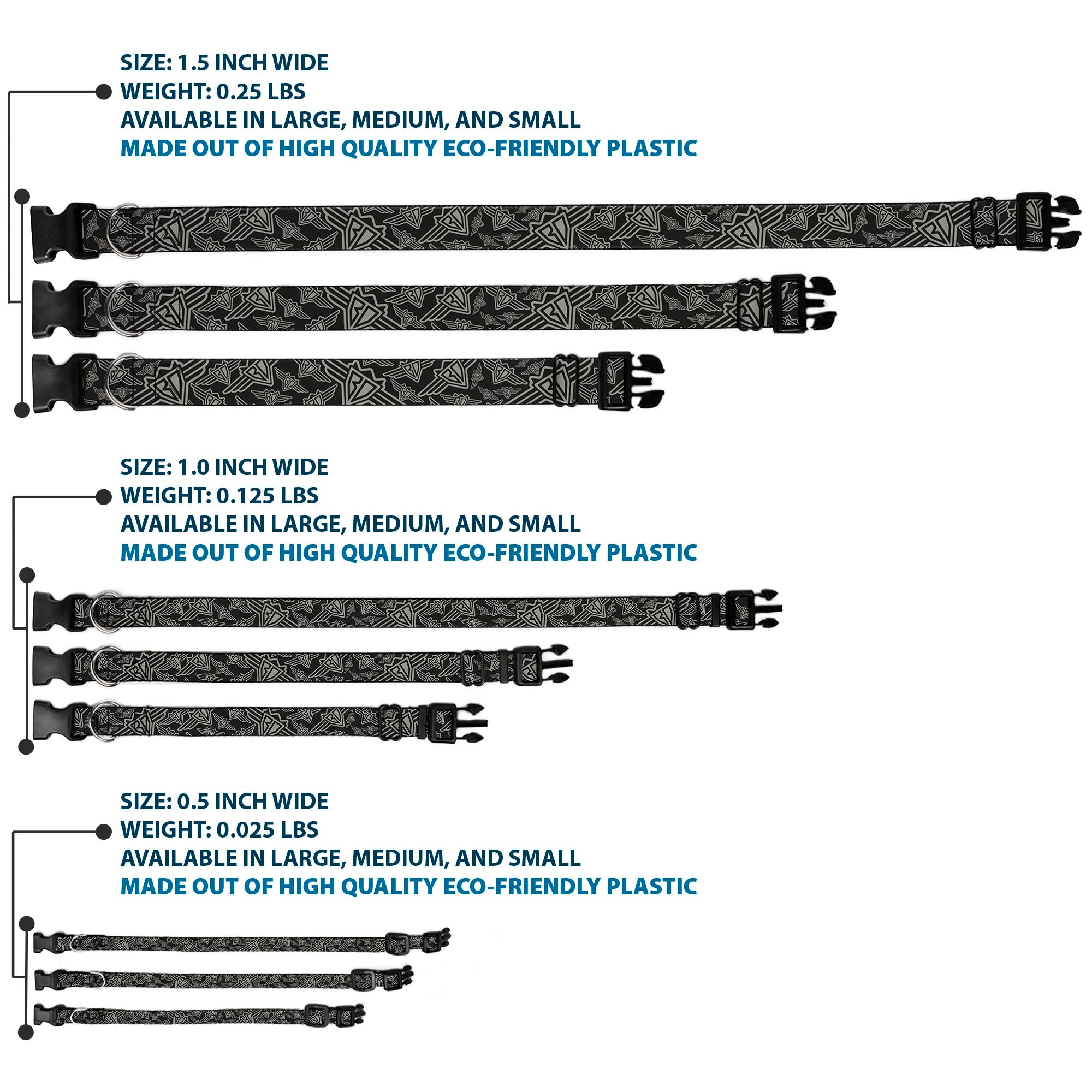 Plastic Clip Collar – BD Logo Scattered Black and Gray