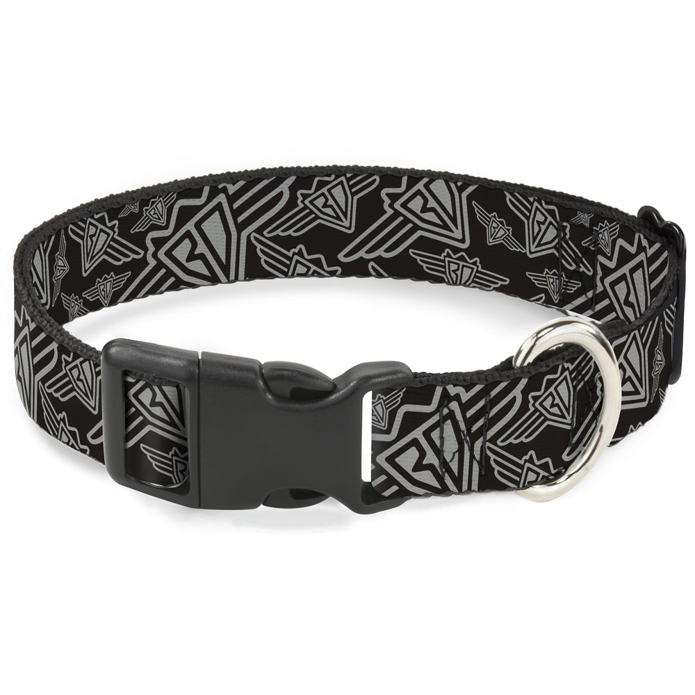 Plastic Clip Collar – BD Logo Scattered Black and Gray