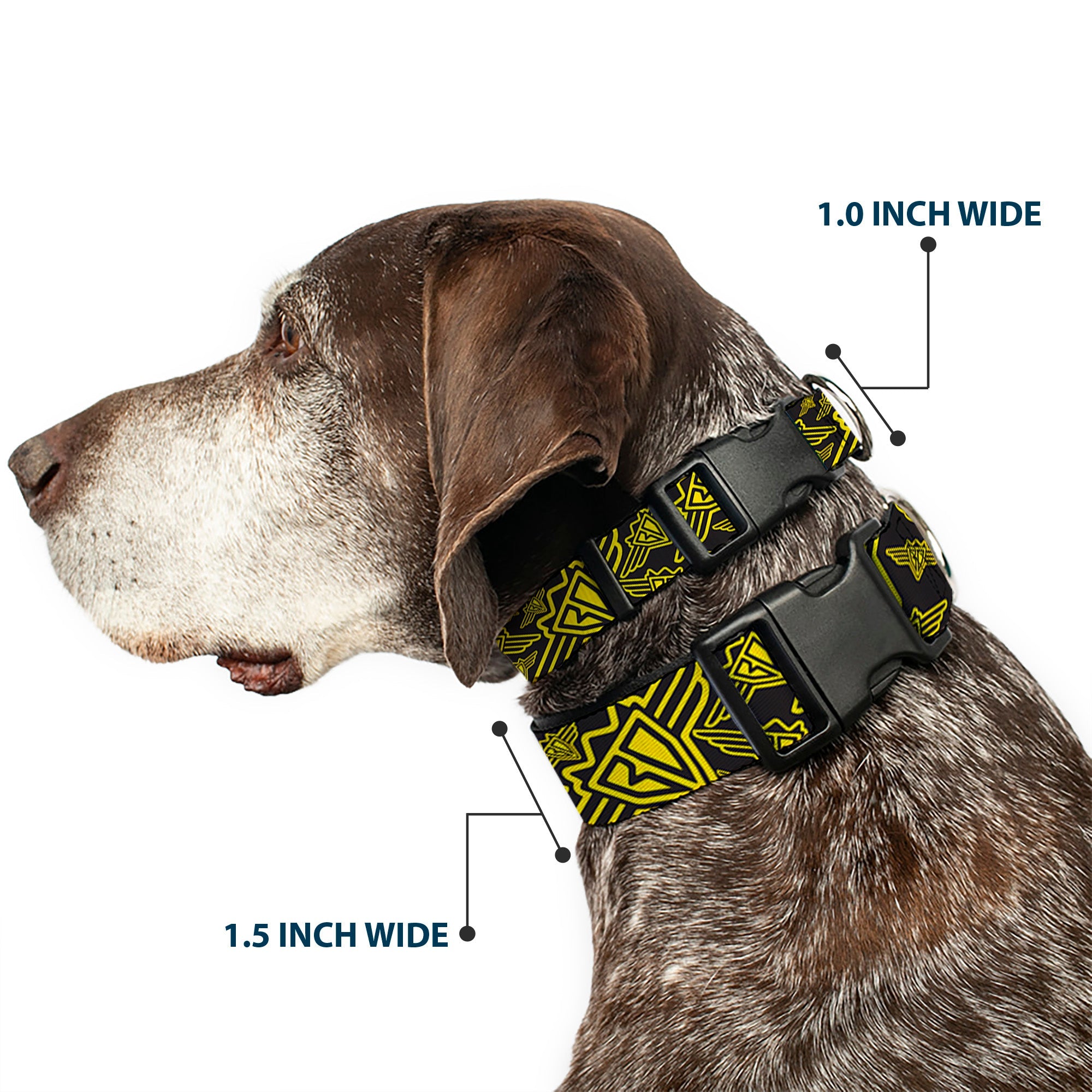 Plastic Clip Collar – BD Logo Scattered Black and Yellow