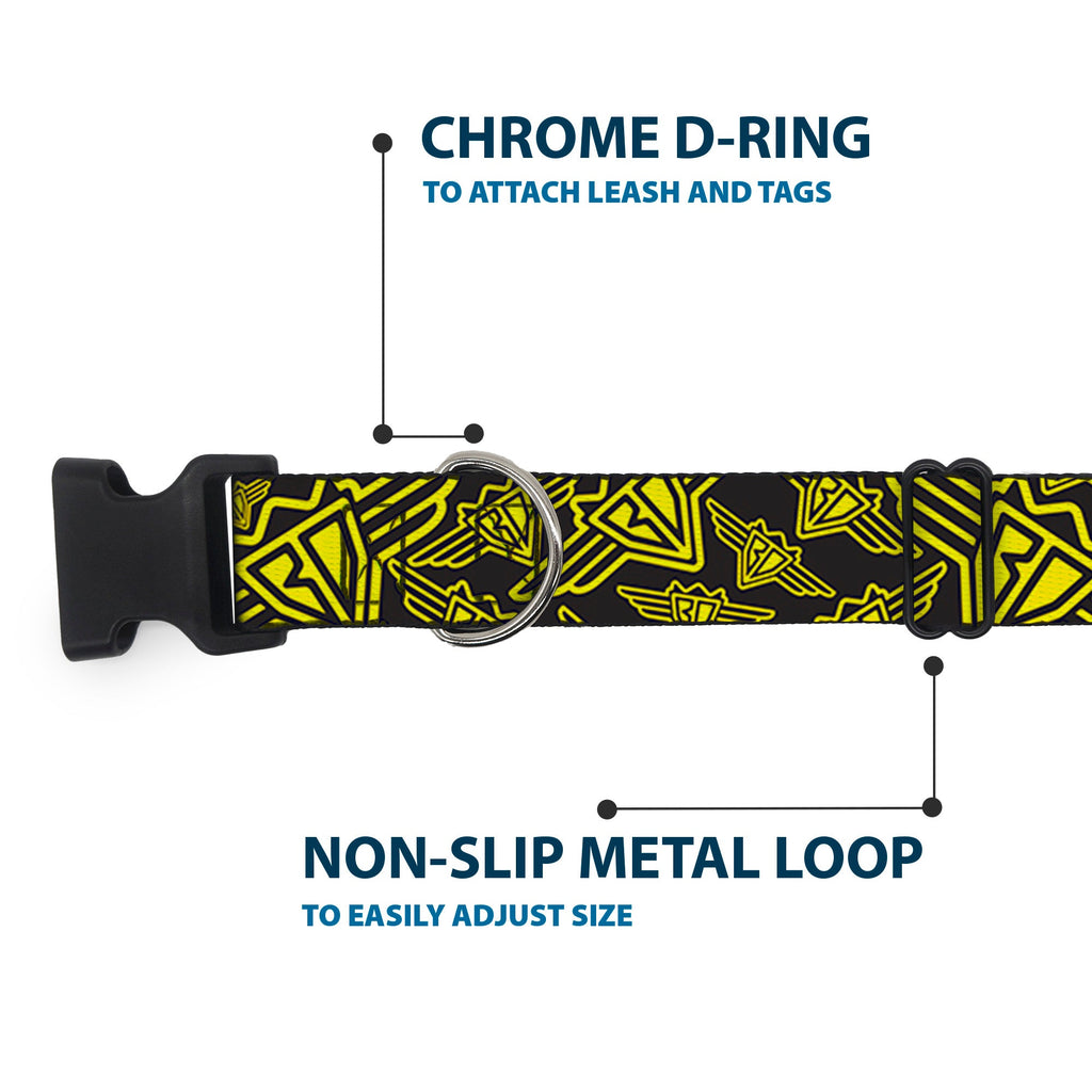Plastic Clip Collar – BD Logo Scattered Black and Yellow