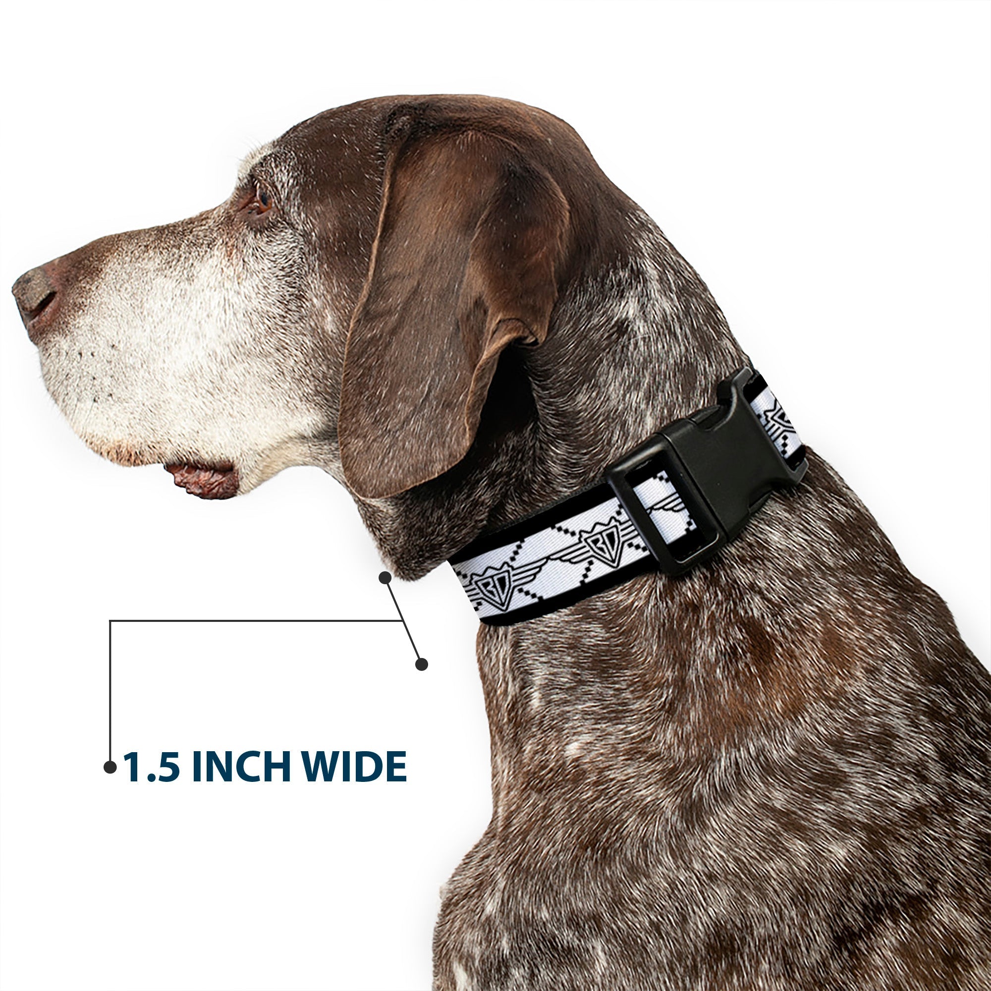 Plastic Clip Collar – BD Monogram White and Black