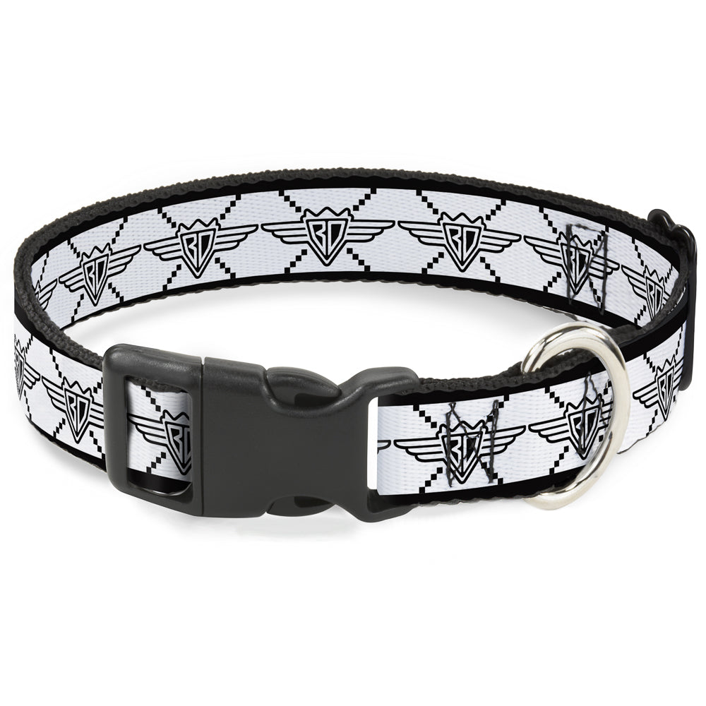 Plastic Clip Collar – BD Monogram White and Black