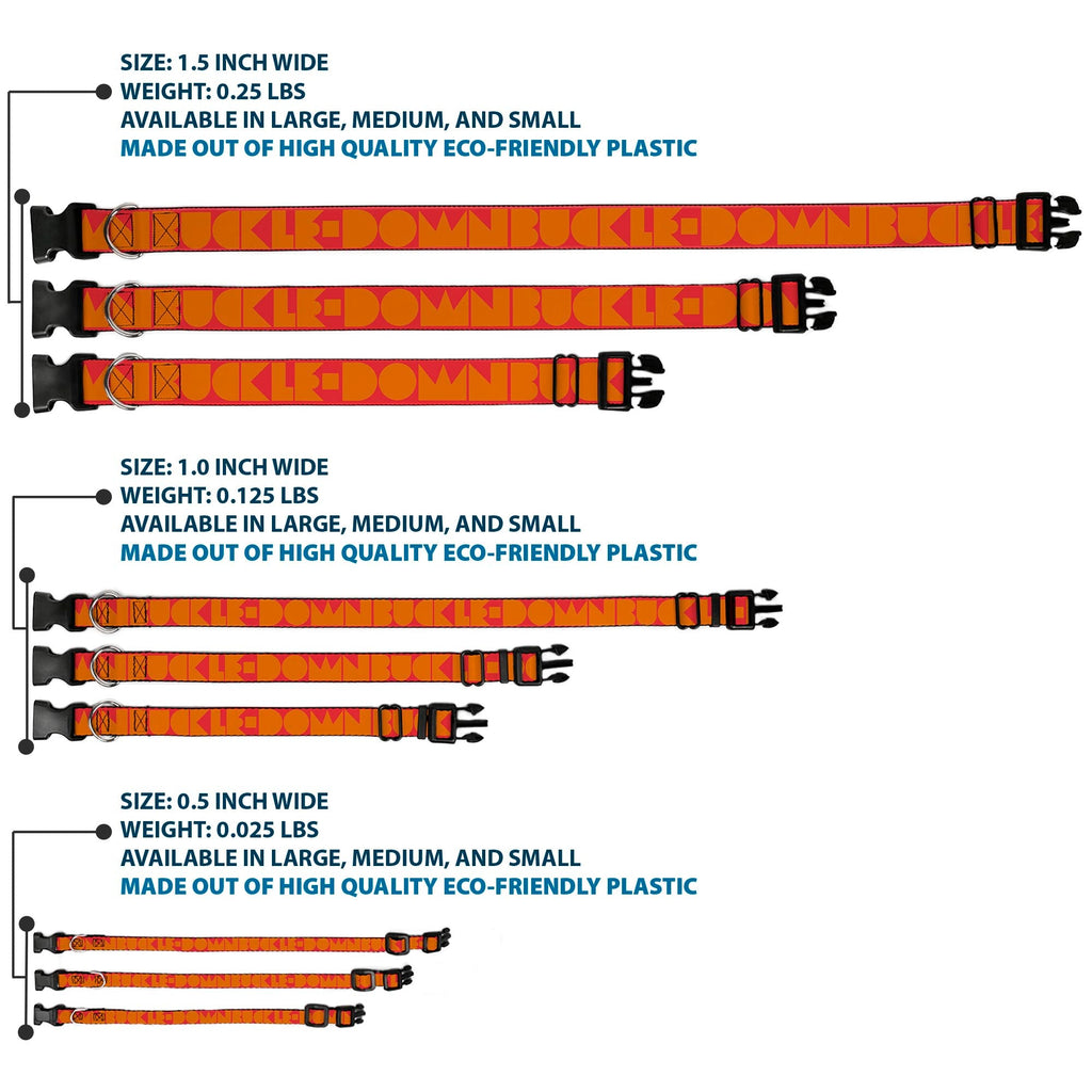 Plastic Clip Collar – Buckle-Down Shapes Red and Orange