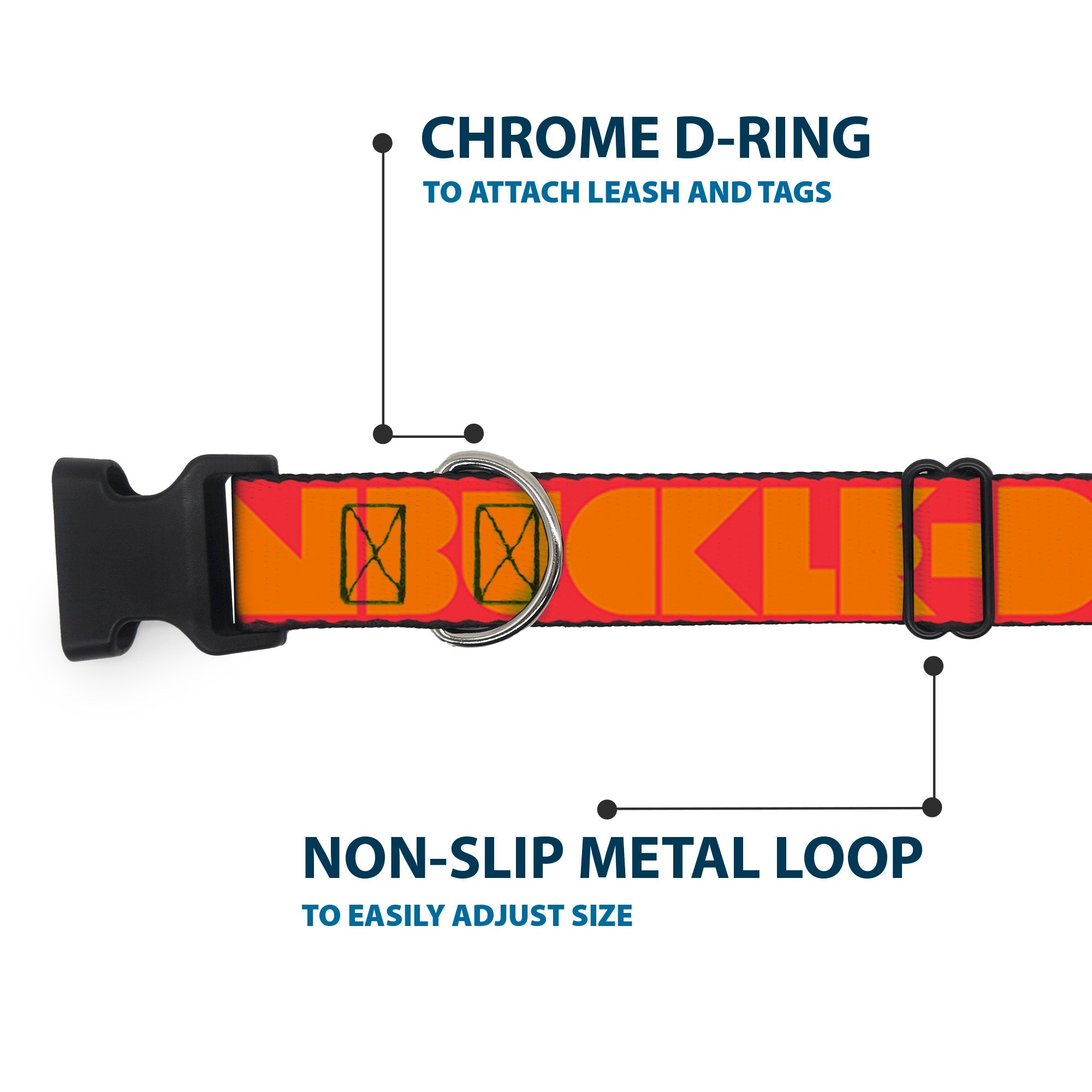 Plastic Clip Collar – Buckle-Down Shapes Red and Orange
