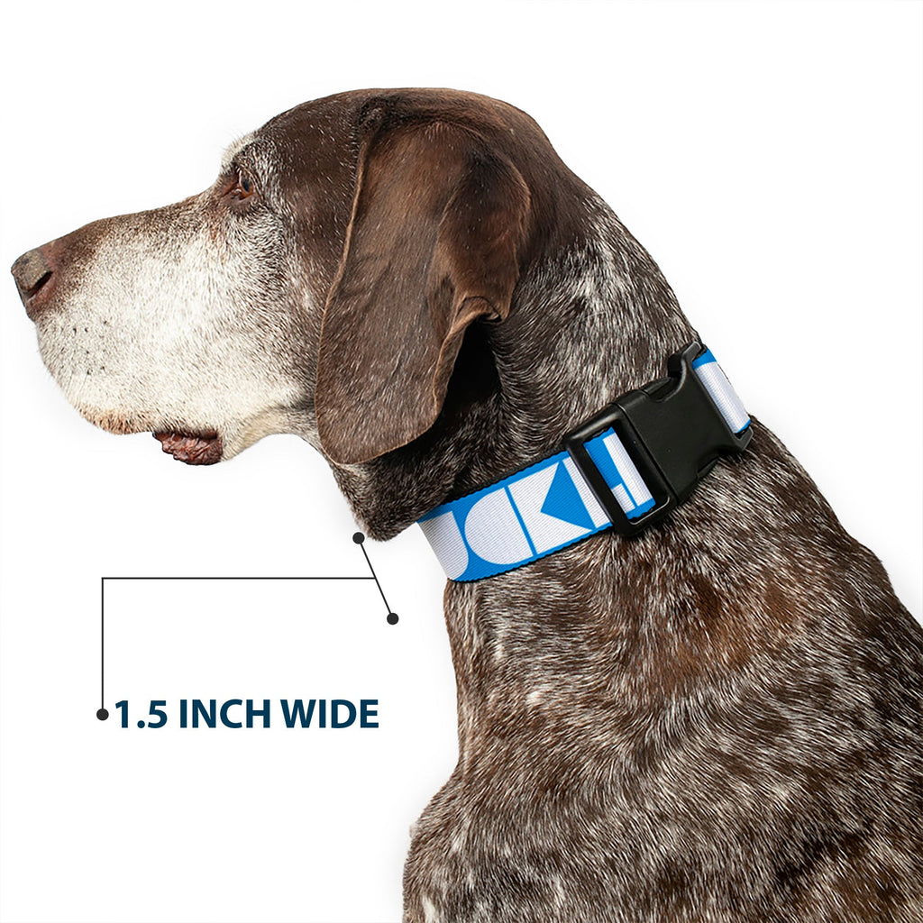 Plastic Clip Collar – Buckle-Down Shapes Turquoise and White