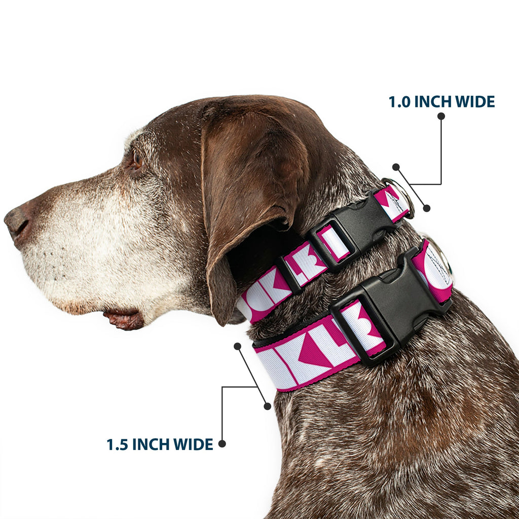 Plastic Clip Collar – Buckle-Down Shapes Hot Pink and White