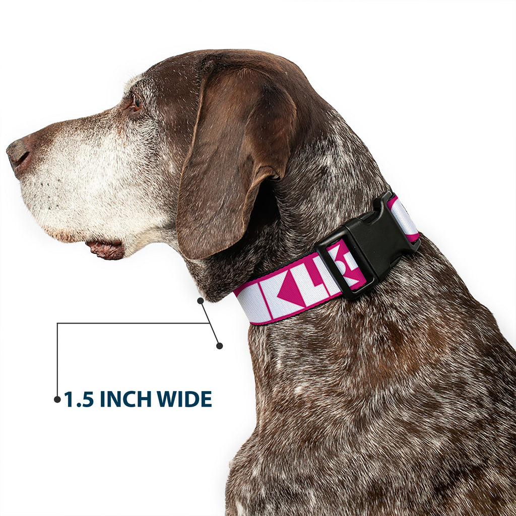 Plastic Clip Collar – Buckle-Down Shapes Hot Pink and White