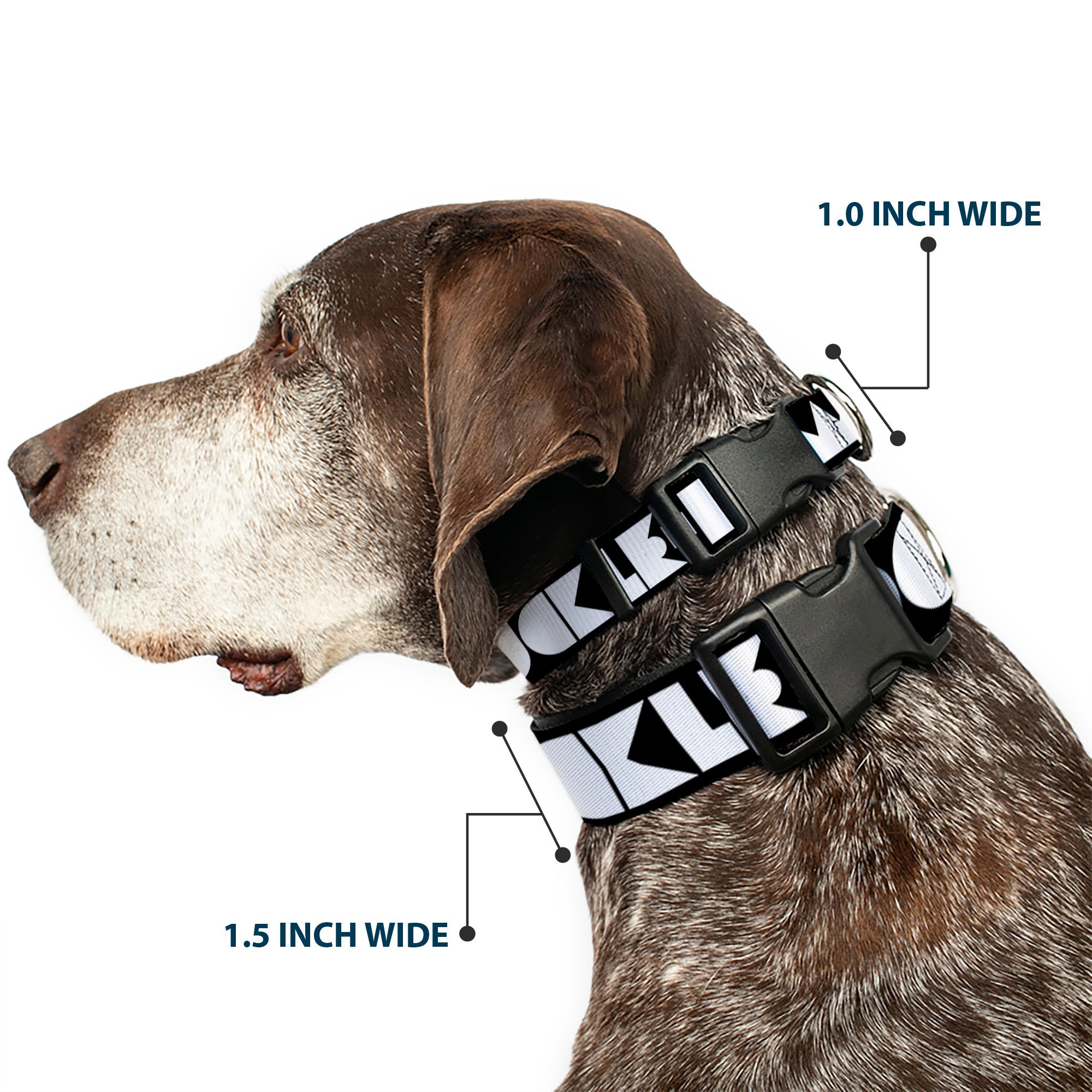 Plastic Clip Collar – Buckle-Down Shapes Black and White
