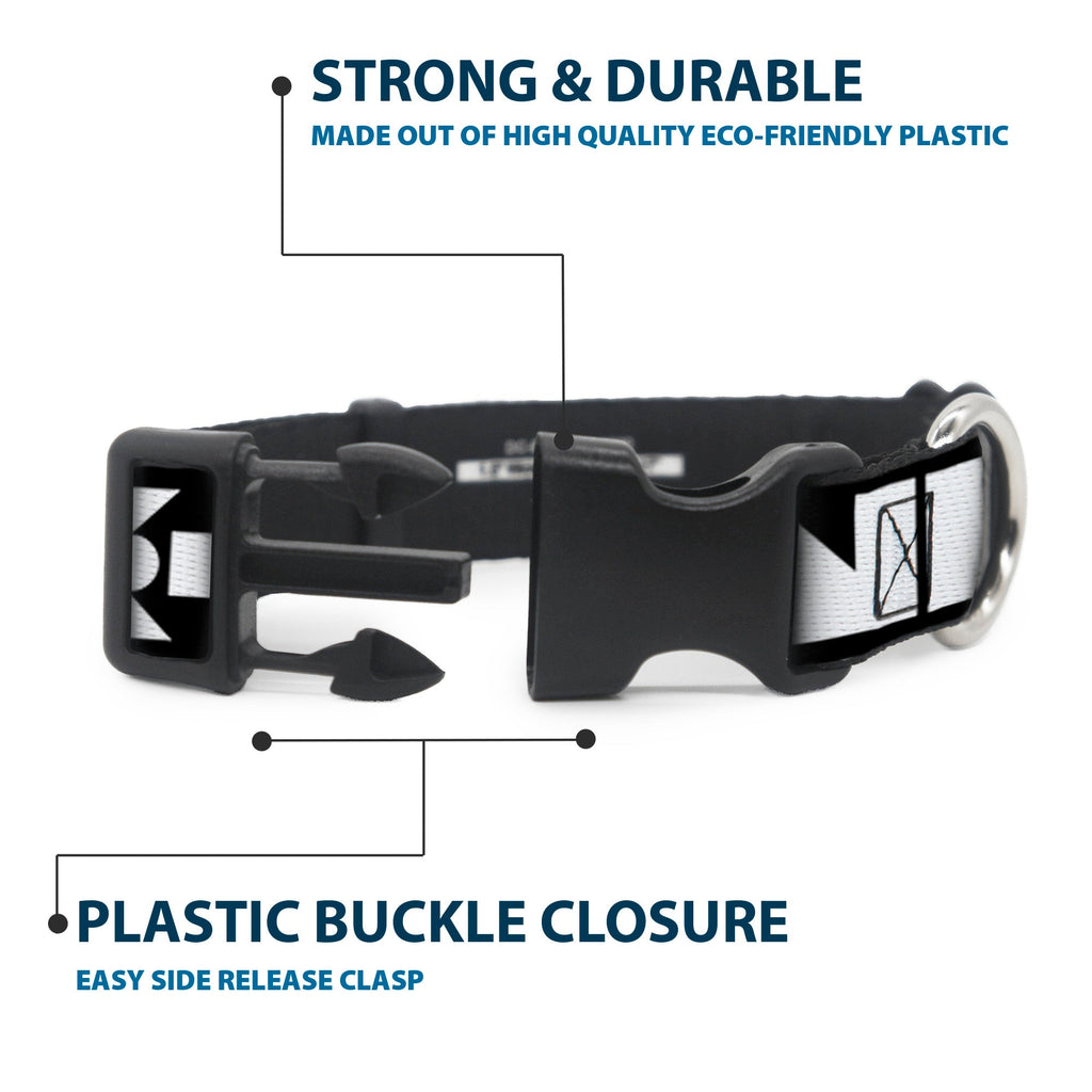 Plastic Clip Collar – Buckle-Down Shapes Black and White