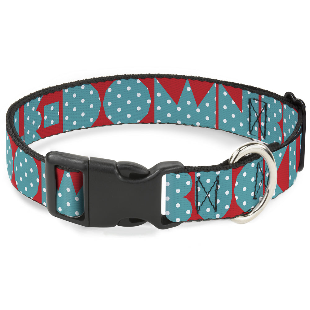 Plastic Clip Collar – Buckle-Down Shapes Red Dot Turquoise and White