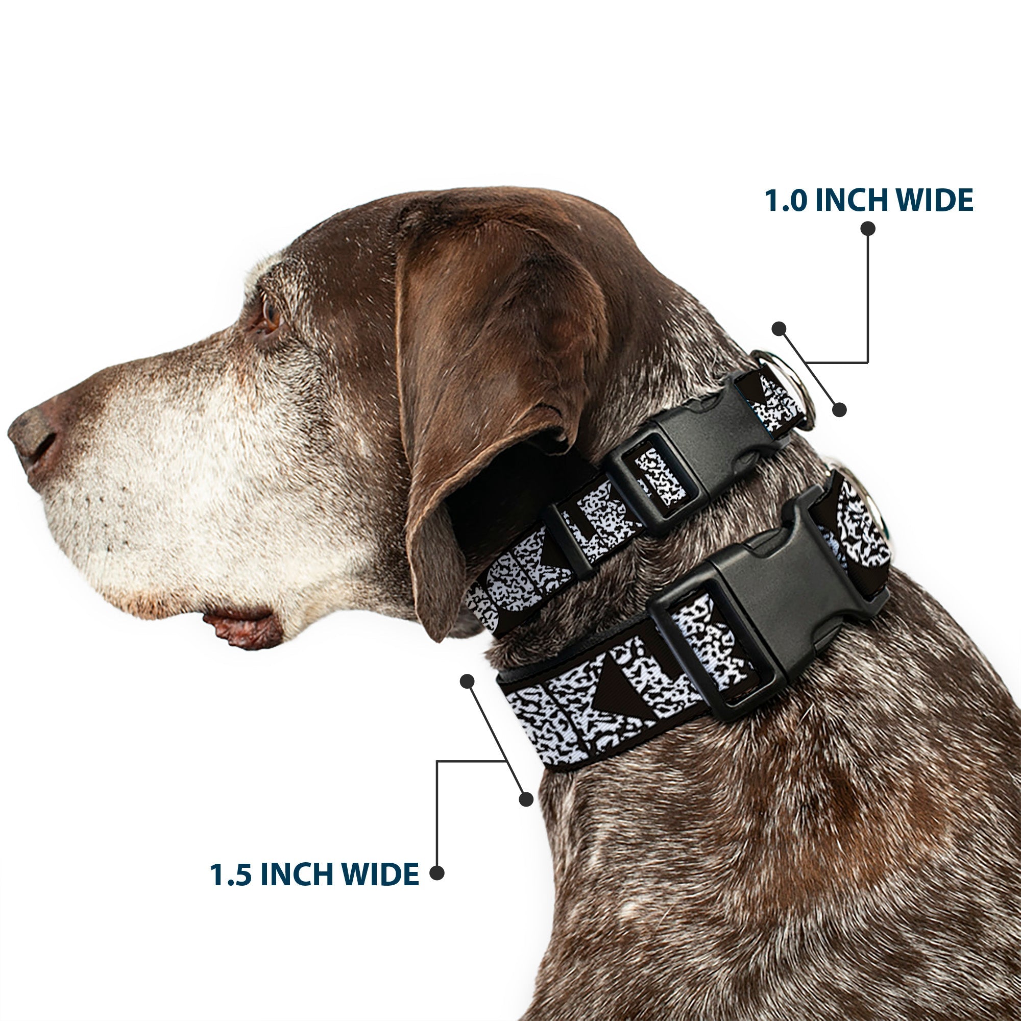 Plastic Clip Collar – Buckle-Down Shapes Black Camo White and Black