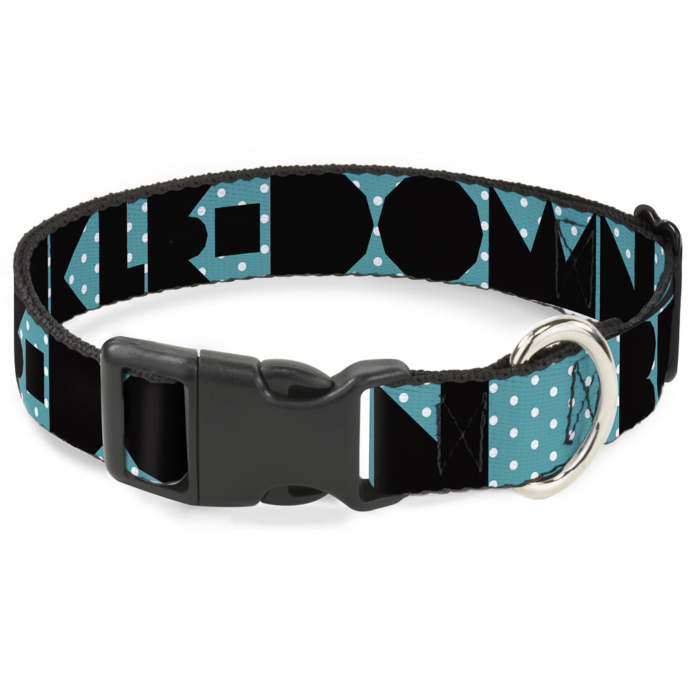 Plastic Clip Collar – Buckle-Down Shapes Dot Turquoise White and Black