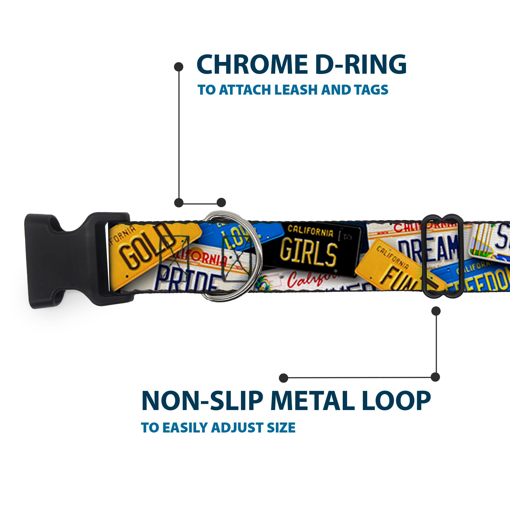 Plastic Clip Collar – Cali License Plates Stacked