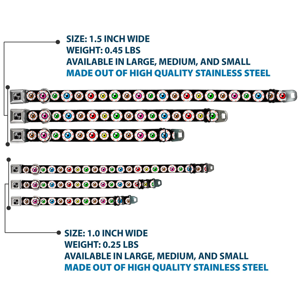 Seatbelt Dog Collar – Eyeballs Multi Color