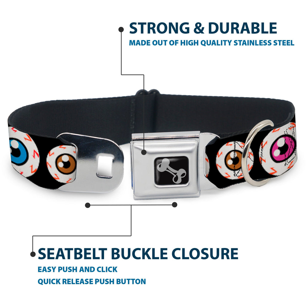 Seatbelt Dog Collar – Eyeballs Multi Color