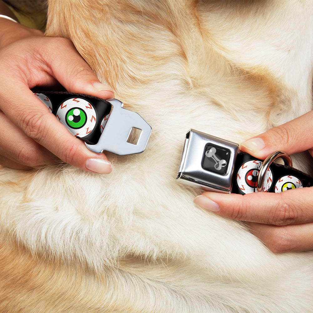 Seatbelt Dog Collar – Eyeballs Multi Color