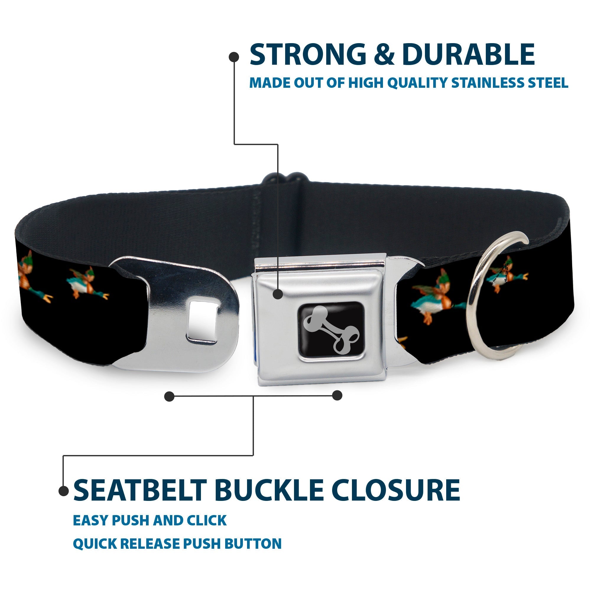 Seatbelt Dog Collar – Flying Mallards