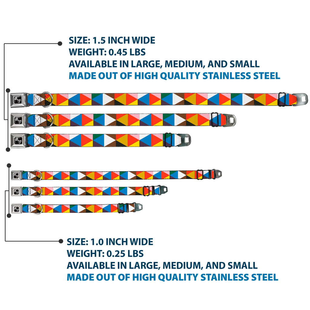 Seatbelt Dog Collar – Geometric Triangle Blocks