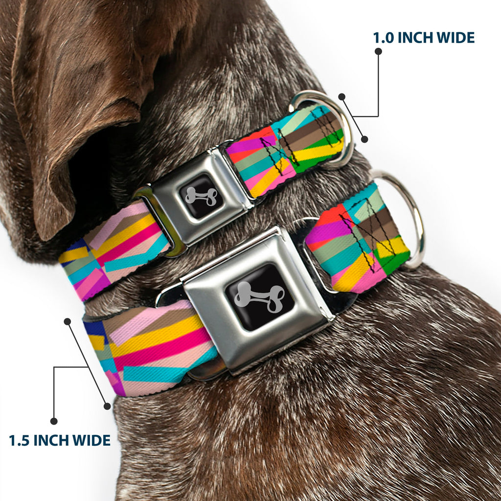 Seatbelt Dog Collar – Geometric Multi Color