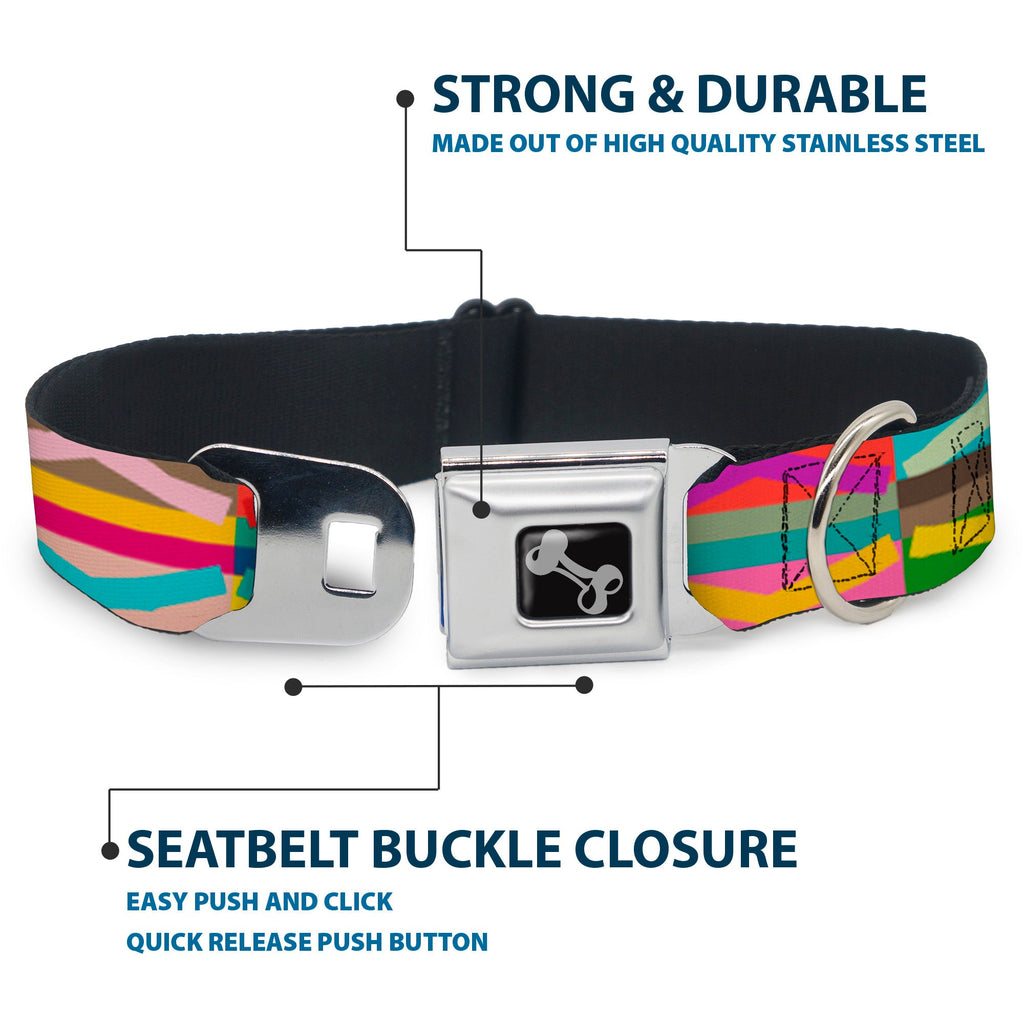 Seatbelt Dog Collar – Geometric Multi Color