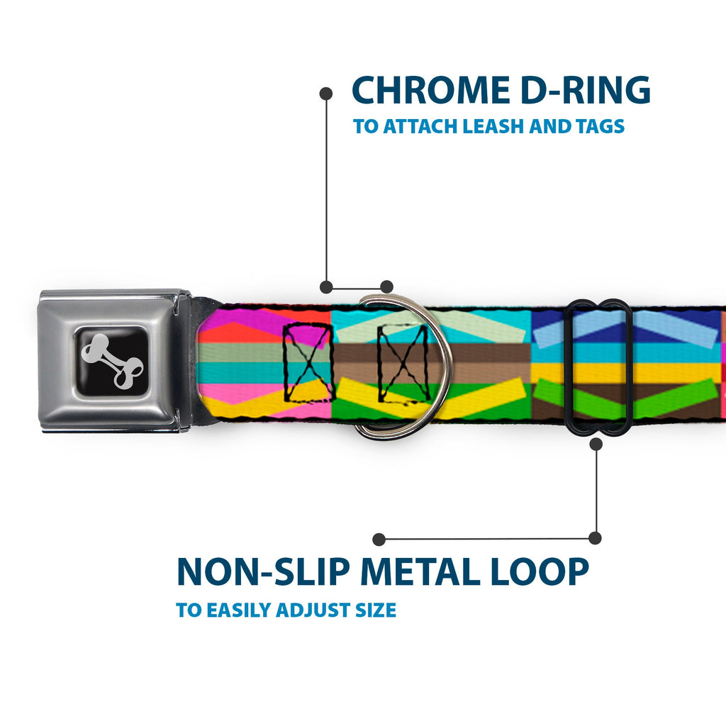 Seatbelt Dog Collar – Geometric Multi Color