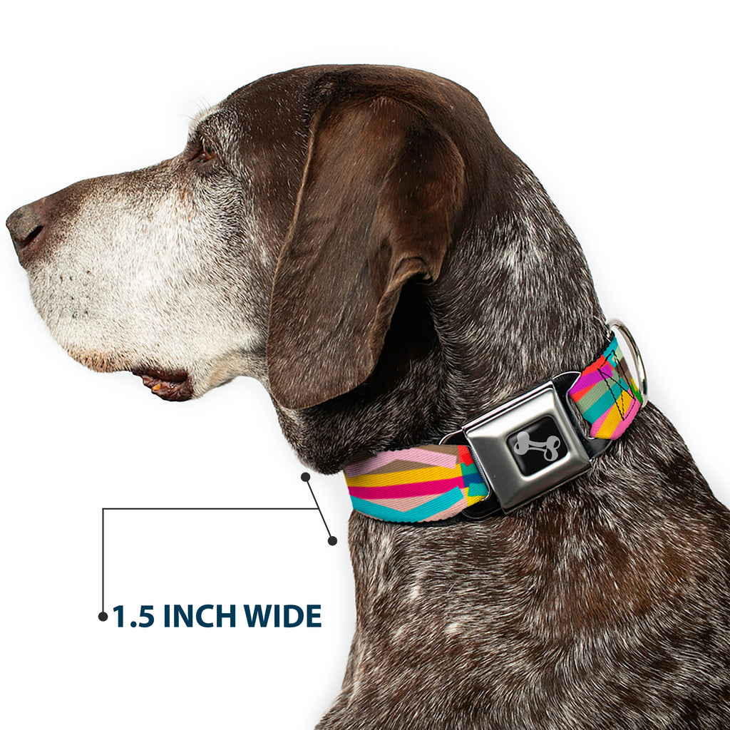 Seatbelt Dog Collar – Geometric Multi Color