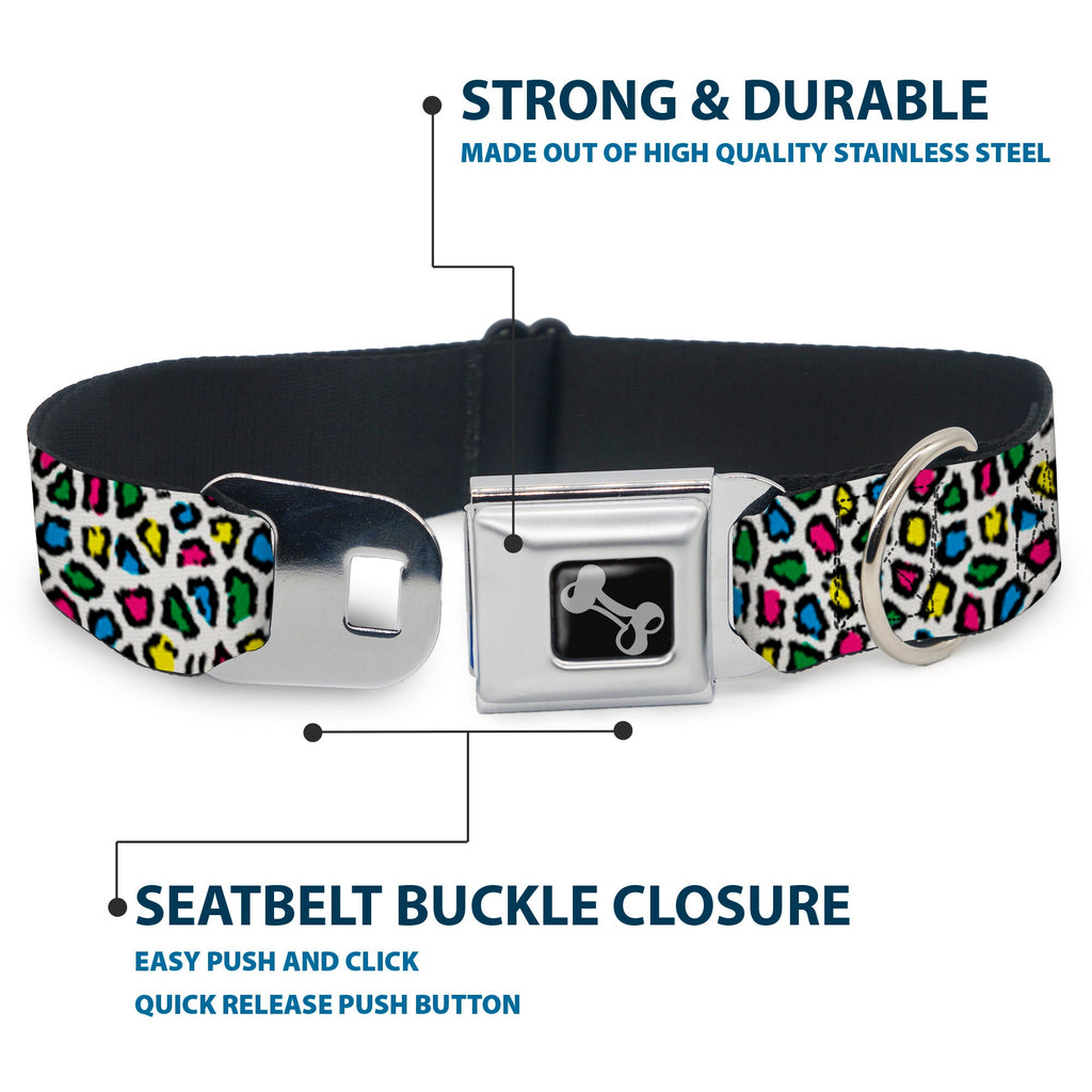 Seatbelt Dog Collar – Leopard Multi Color