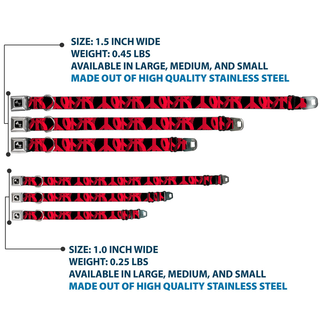 Seatbelt Dog Collar – Peace Dots Black and Fuchsia