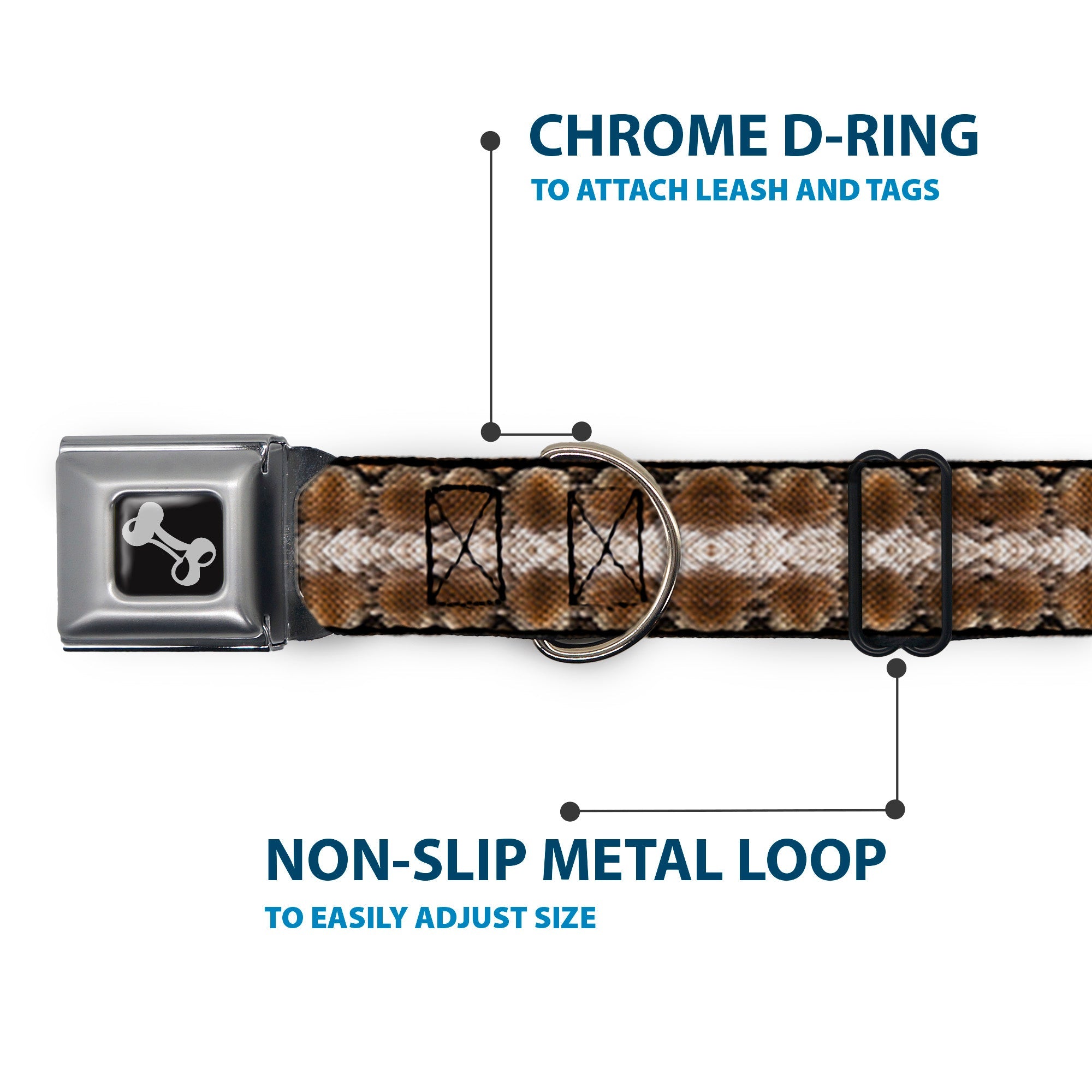 Seatbelt Dog Collar – Snake Skin