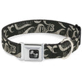 Seatbelt Dog Collar – Flames Olive and Tan