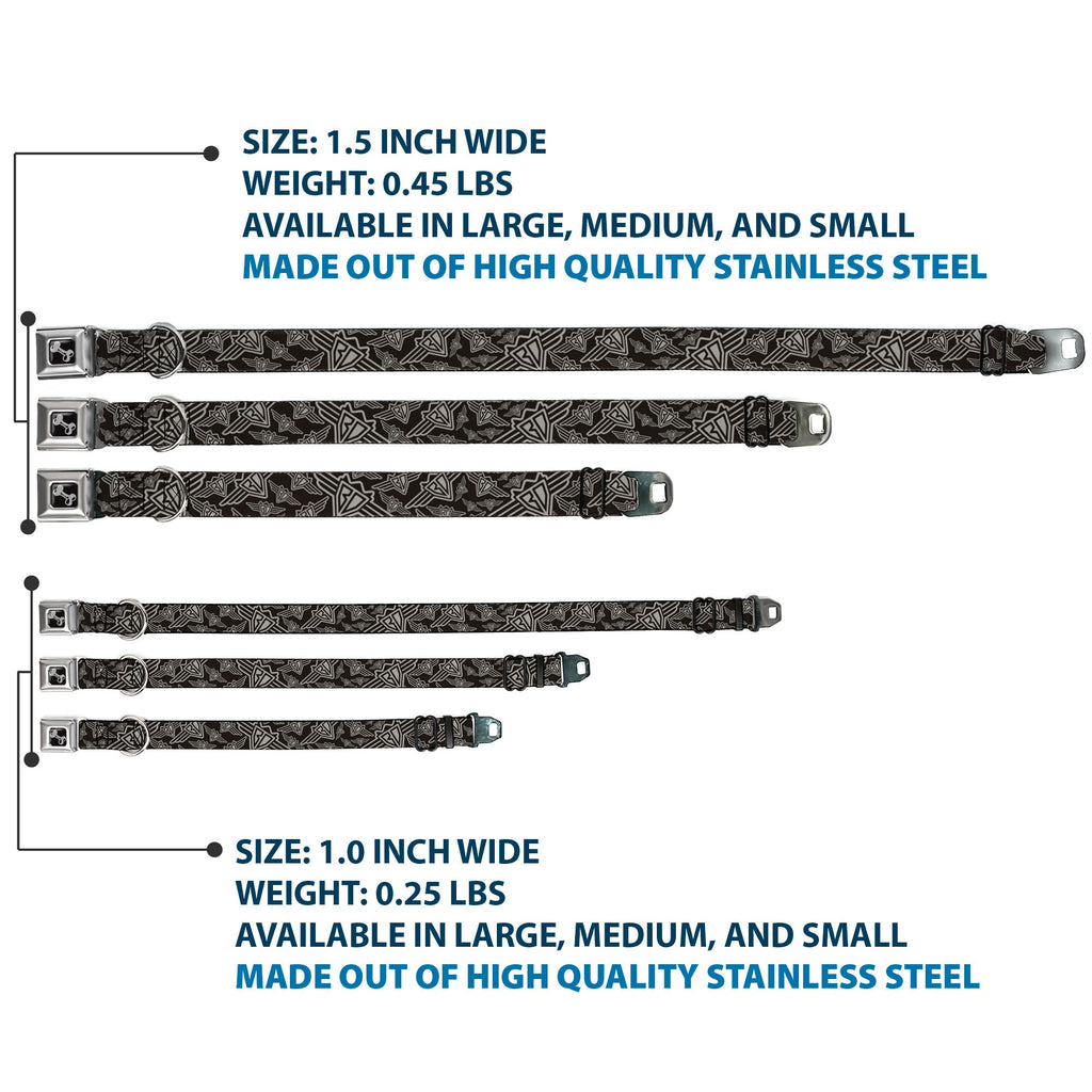 Seatbelt Dog Collar – BD Logo Black and Gray