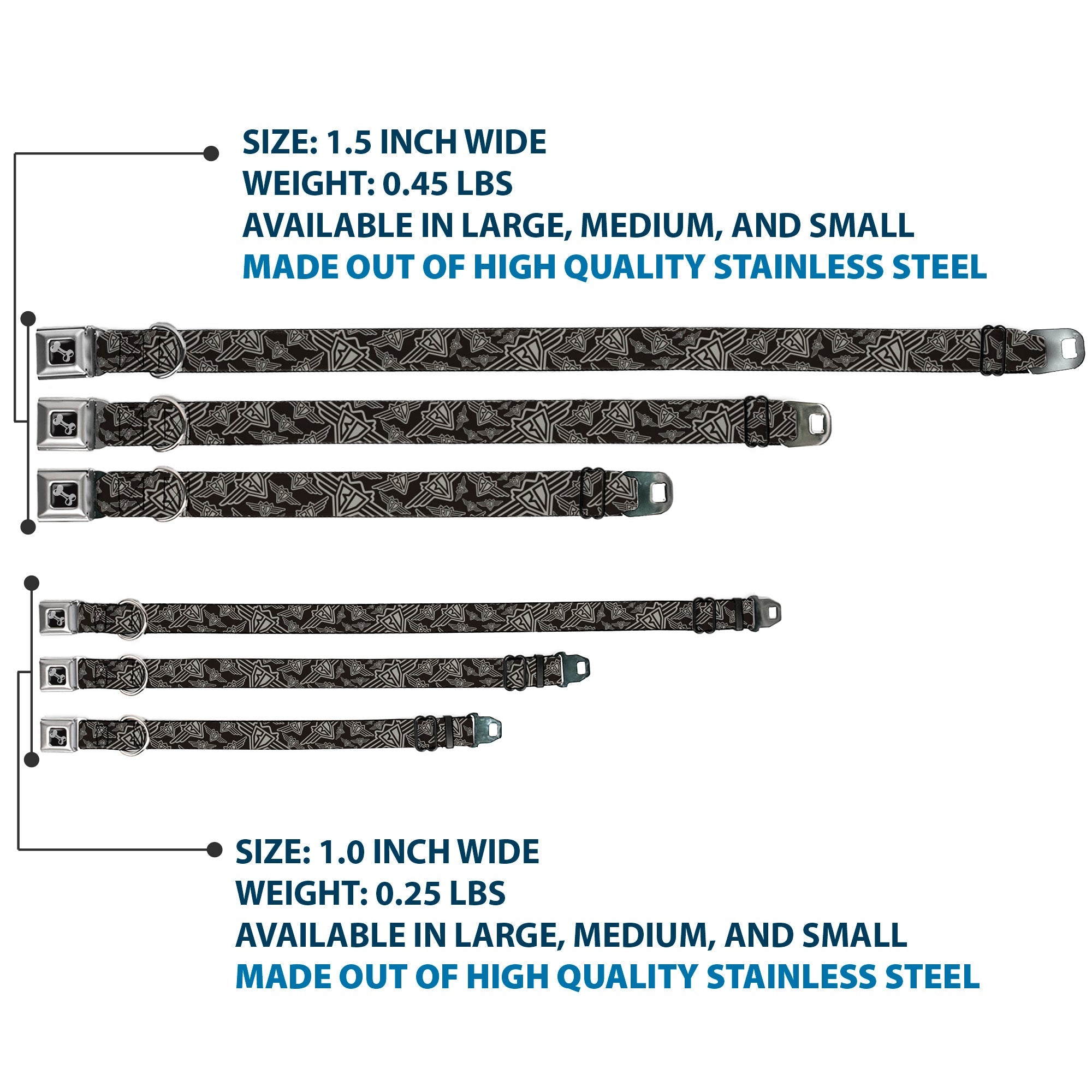 Seatbelt Dog Collar – BD Logo Black and Gray