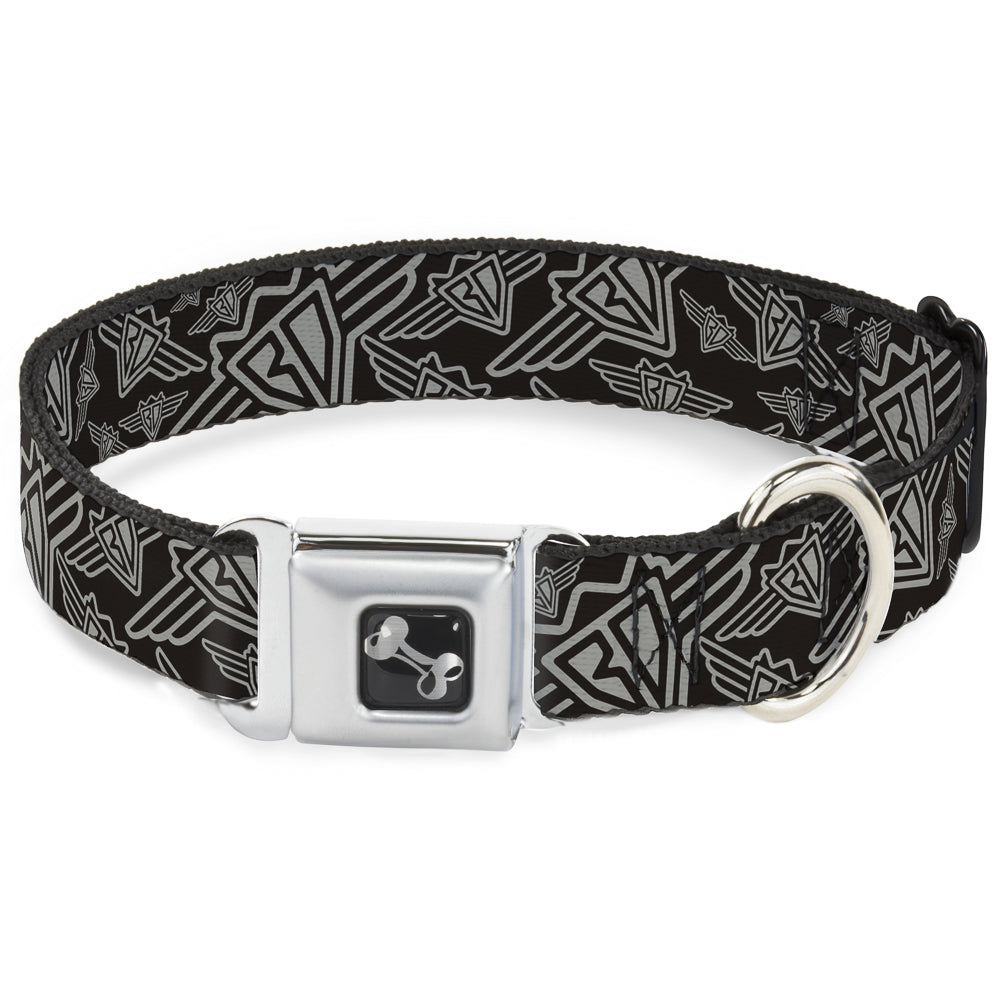 Seatbelt Dog Collar – BD Logo Black and Gray