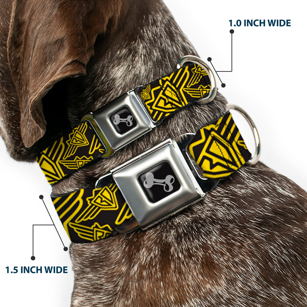 Seatbelt Dog Collar – BD Logo Black and Yellow
