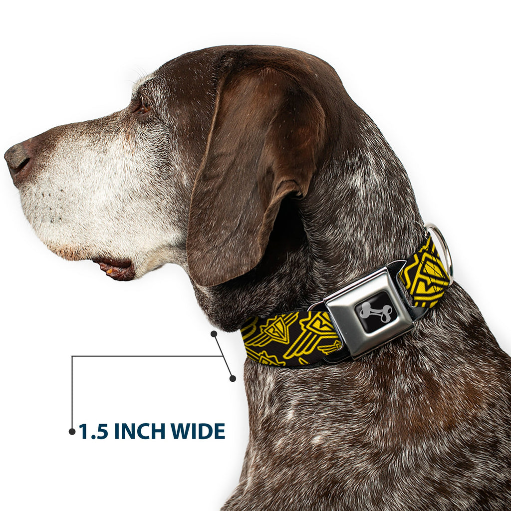 Seatbelt Dog Collar – BD Logo Black and Yellow