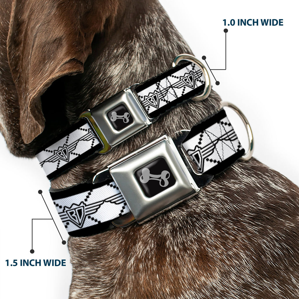 Seatbelt Dog Collar – BD Monogram White and Black