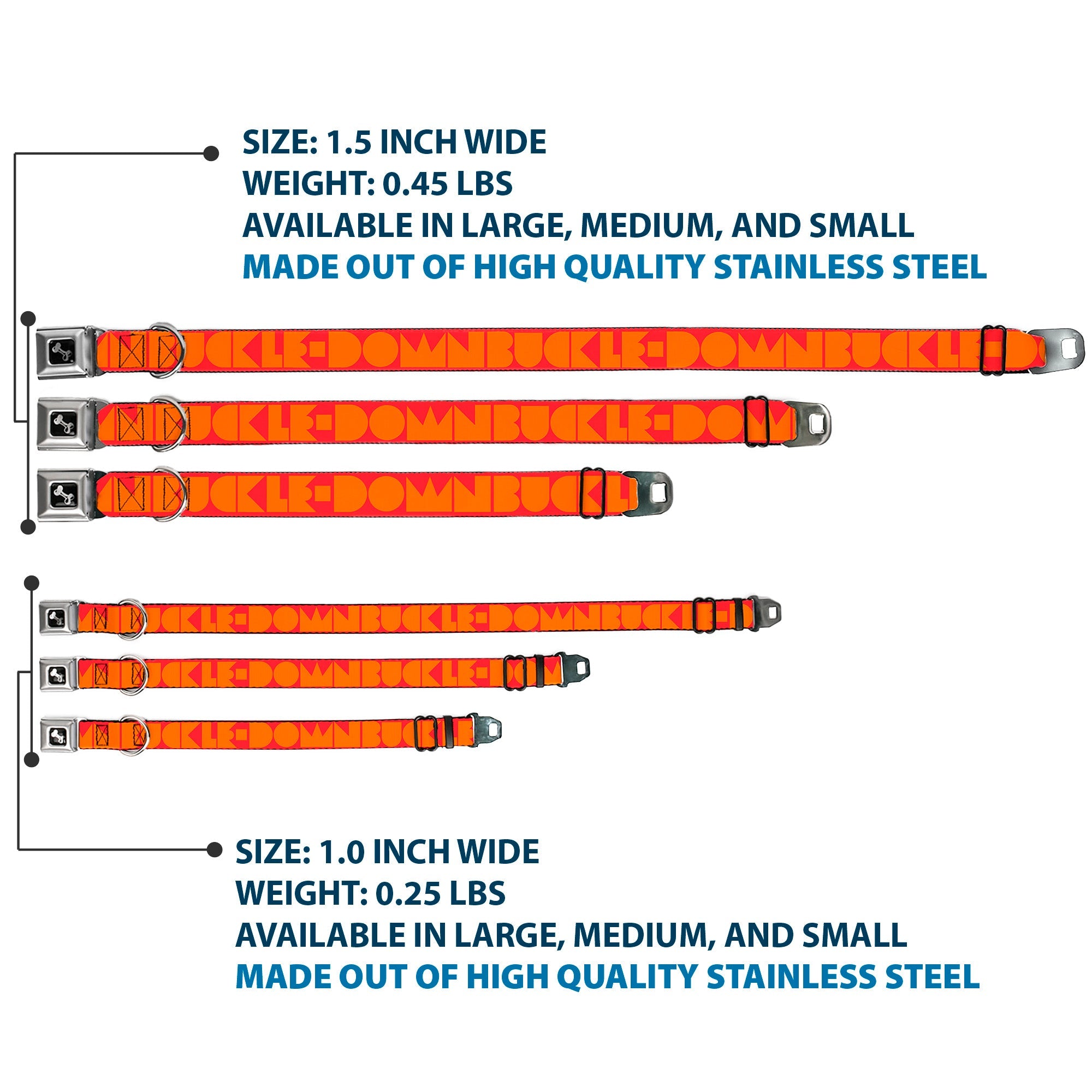 Seatbelt Dog Collar – Shapes Red and Orange