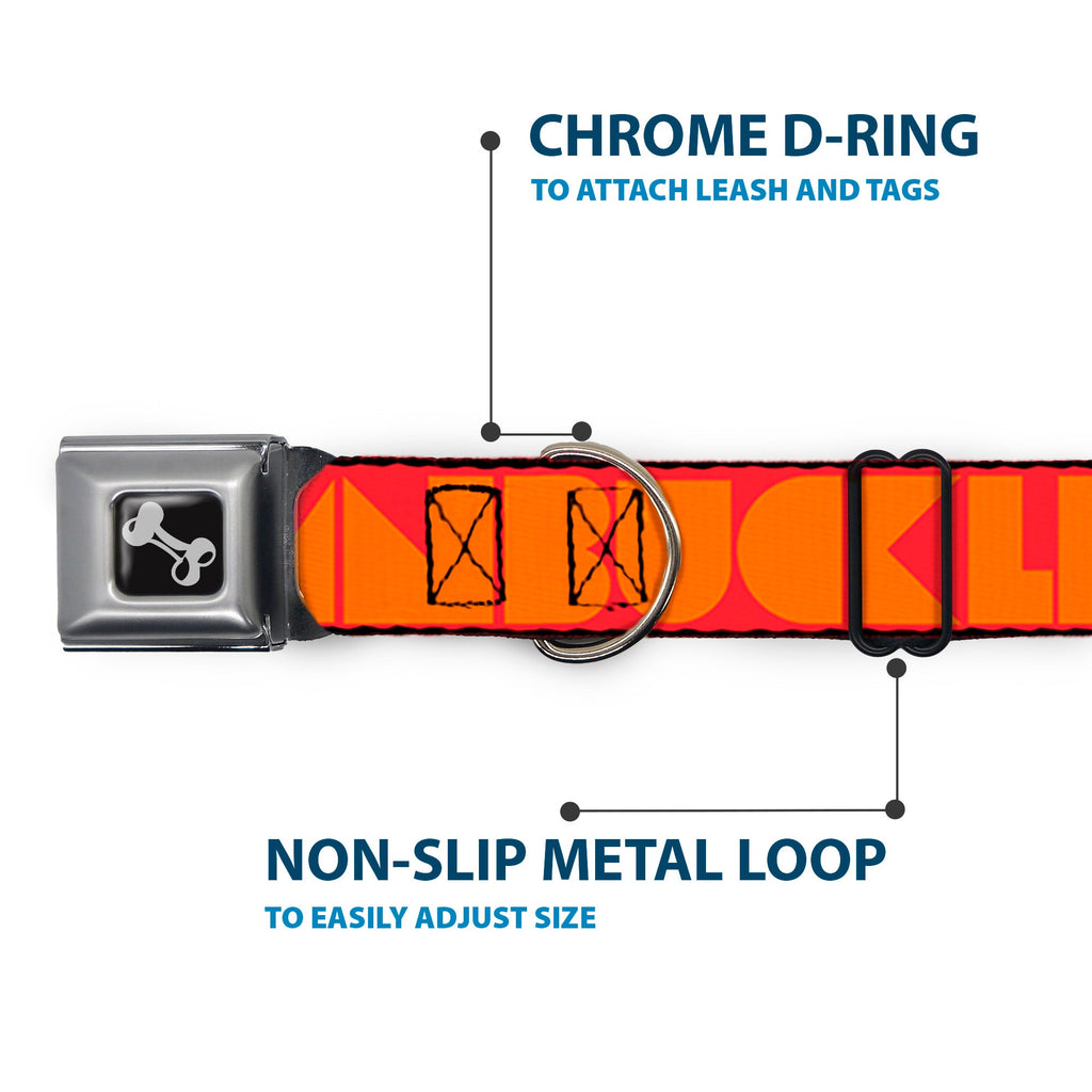 Seatbelt Dog Collar – Shapes Red and Orange