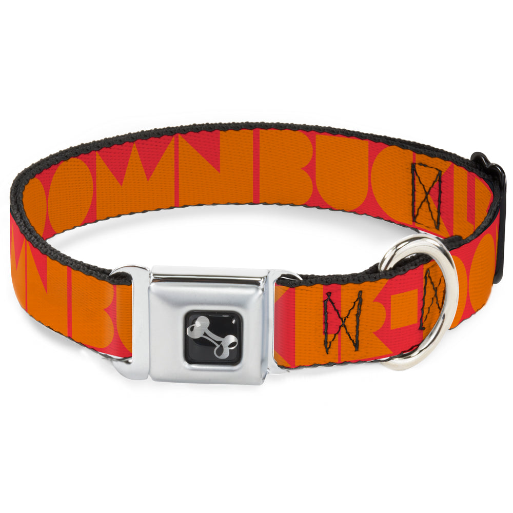 Seatbelt Dog Collar – Shapes Red and Orange