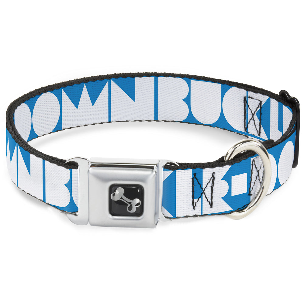 Seatbelt Dog Collar – Shapes Turquoise and White