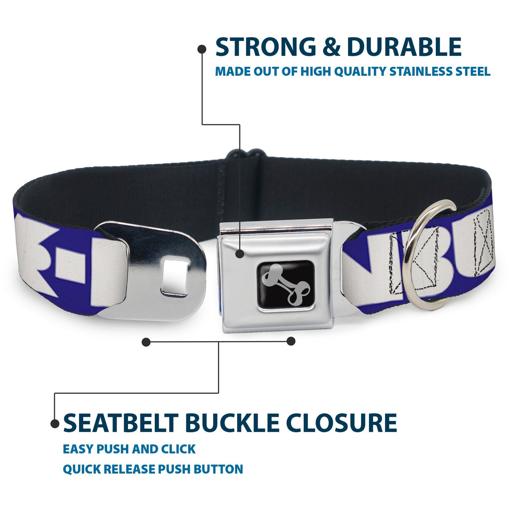 Seatbelt Dog Collar – Shapes Blue and White