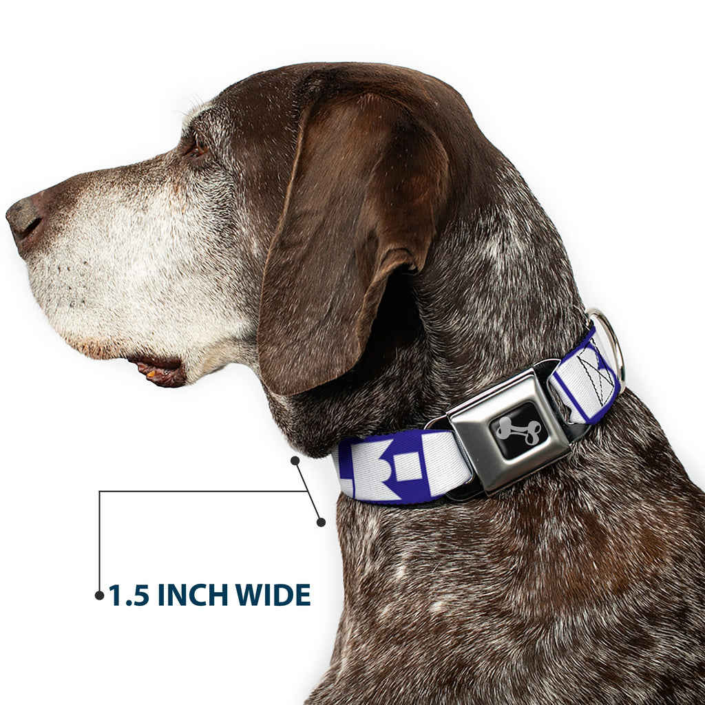 Seatbelt Dog Collar – Shapes Blue and White