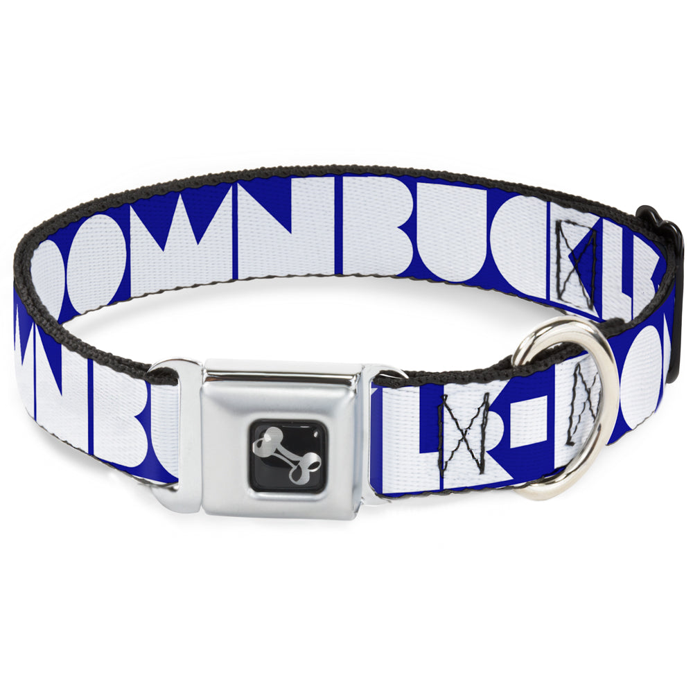 Seatbelt Dog Collar – Shapes Blue and White