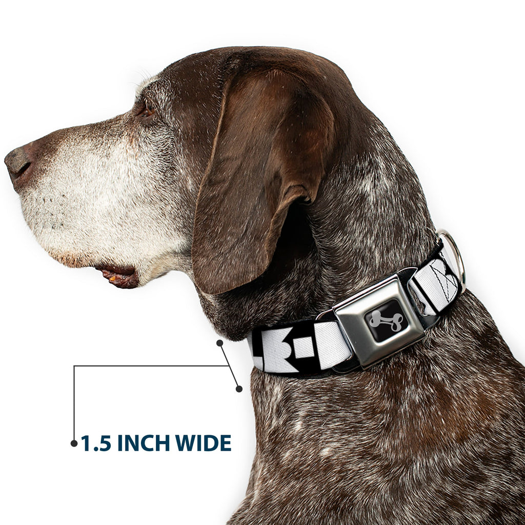 Seatbelt Dog Collar – Shapes Black and White
