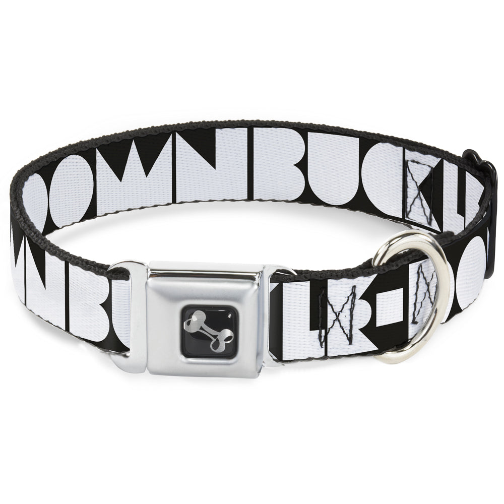 Seatbelt Dog Collar – Shapes Black and White