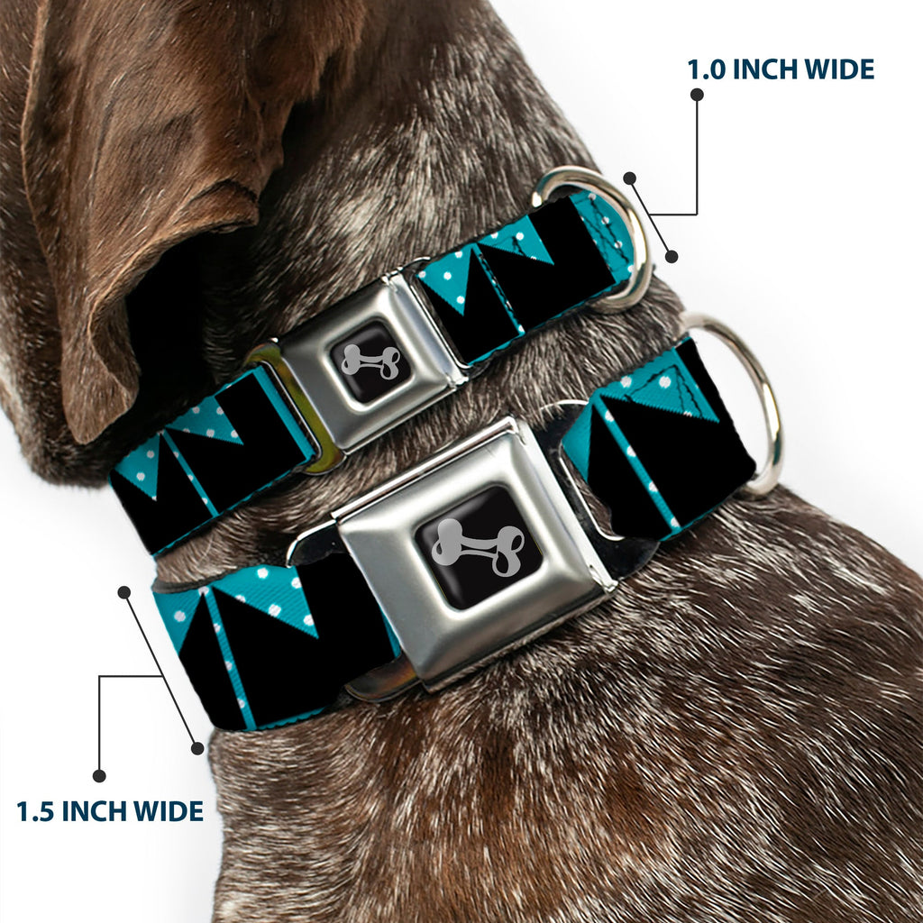Seatbelt Dog Collar – Shapes Dot Turquoise